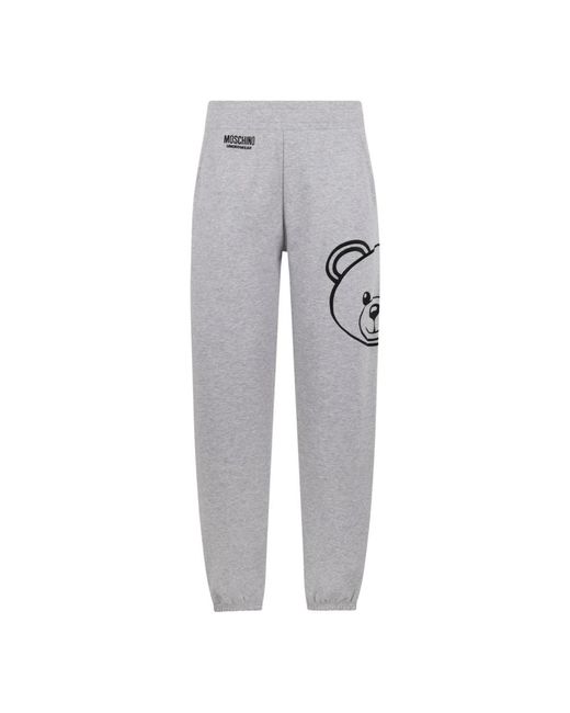 Pantaloni tuta grigi con vita elastica di Moschino in Gray