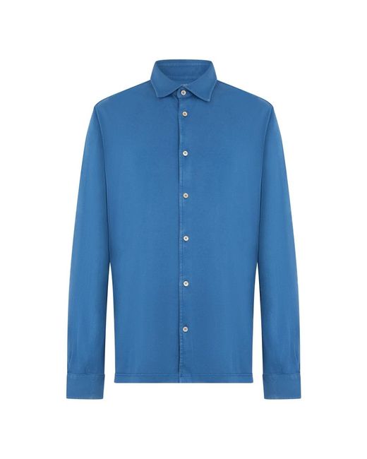Fedeli Blue Casual Shirts for men