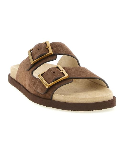 Brunello Cucinelli Brown Sliders for men
