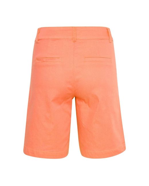 Kaffe Korte Broeken ,Oranje ,City Shorts Met Hoge Taille in het Orange