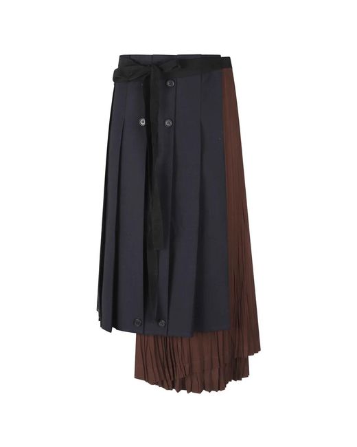 Prada Rokken ,Blauw ,Rush Stitch Fabric Patchwork Rok in het Black