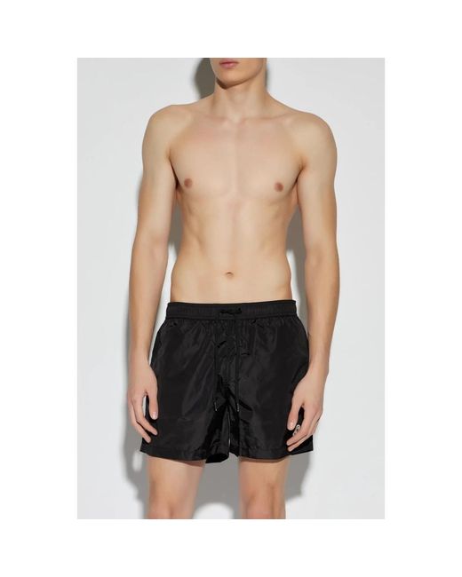 Moncler Badmode ,Zwart ,Nylon Logo Patch Zwemshorts in het Black voor heren