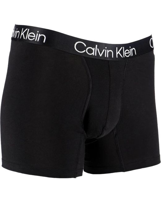 Calvin Klein Ondergoed ,Zwart ,Katoen Boxer Brief 3-Pack Modern Structure in het Black voor heren