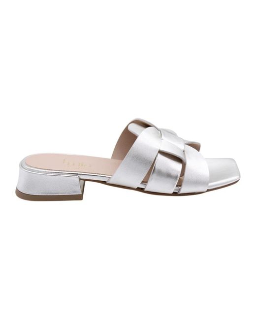 E mia White Heeled Mules