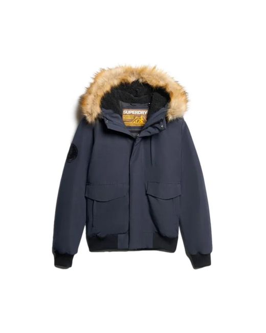 Superdry Jassen ,Blauw ,Polyester Everest Donsjas in het Blue voor heren