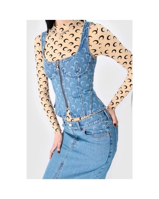 MARINE SERRE Natural Moon Printed Jersey Top