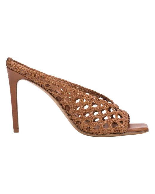 Guglielmo Rotta Brown Heeled Mules