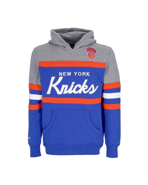 Mitchell & Ness Hoodies & Sweatvesten ,Veelkleurig ,Katoen Nba Headcoach Hoodie Hardwood Classics in het Blue voor heren