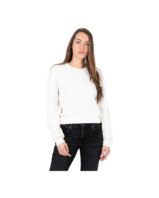 Silvian Heach Truien & Vesten ,Wit ,Rondgebreide Trui Met Ronde Hals in het White