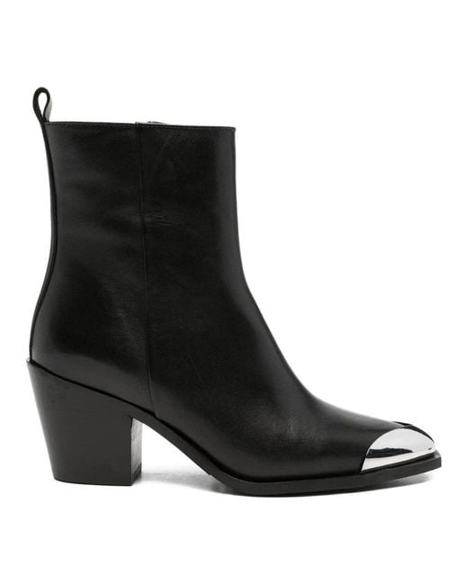 ADRIANNA FERETTI Black Cowboy & Biker Boots
