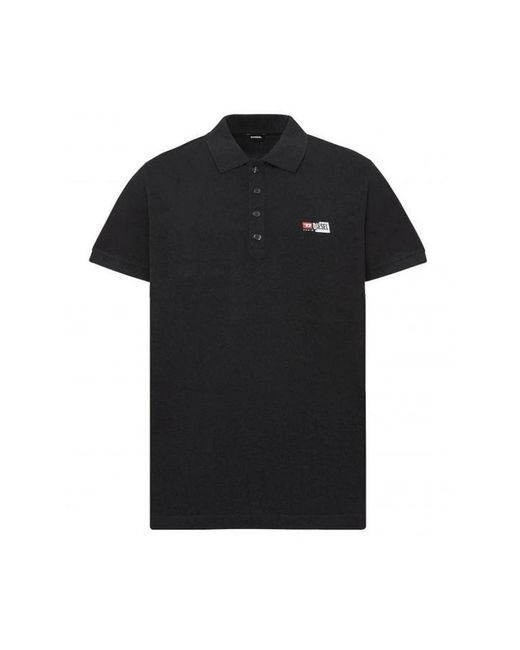 DIESEL Weiße polo shirt kontrast logo in Black für Herren