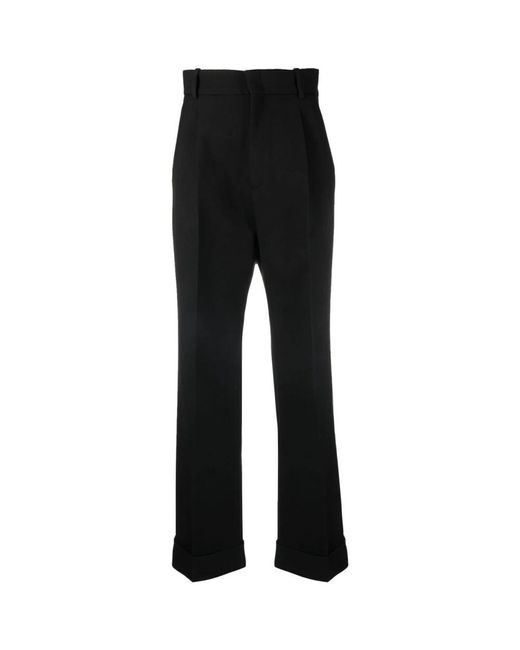 Gucci Broeken ,Zwart ,Wol Rechttoe Rechtaan Broek in het Black