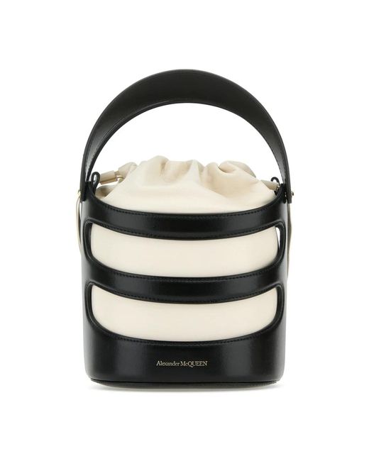 Alexander McQueen Handtassen The Rise Bucket in het Black