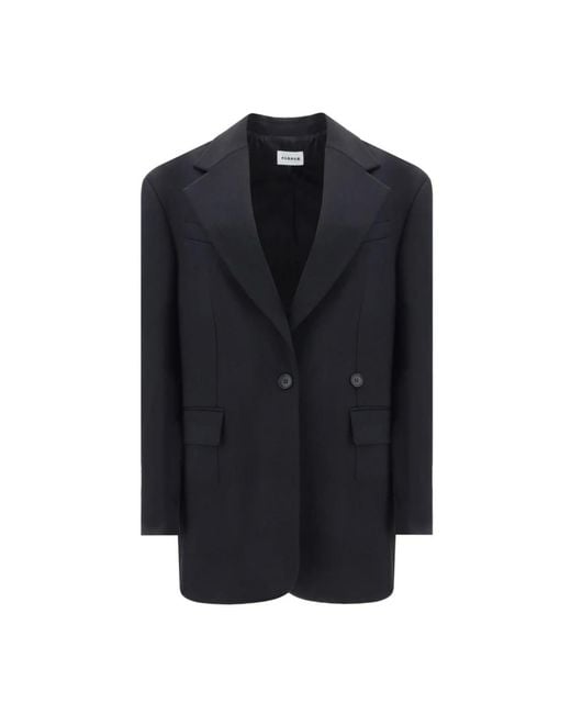 P.A.R.O.S.H. Jassen ,Zwart ,Wol Stijlvolle Nero Over Blazer in het Blue