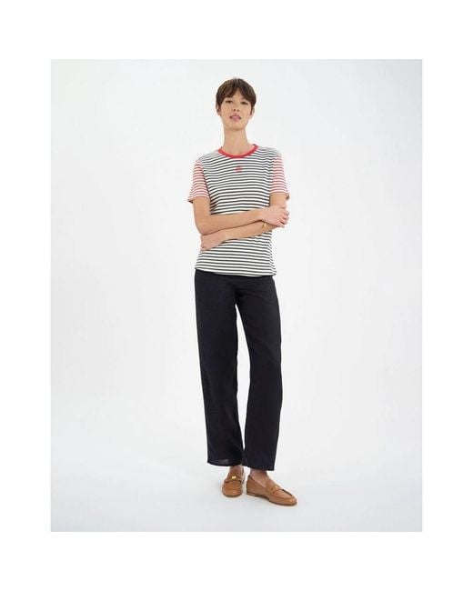 Ines De La Fressange Paris Red Paul baumwoll gestreiftes t-shirt