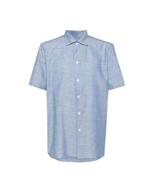 Brioni Blue Short Sleeve Shirts for men