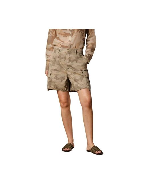 Mason's Natural Sand Camo Cargo Bermuda Shorts