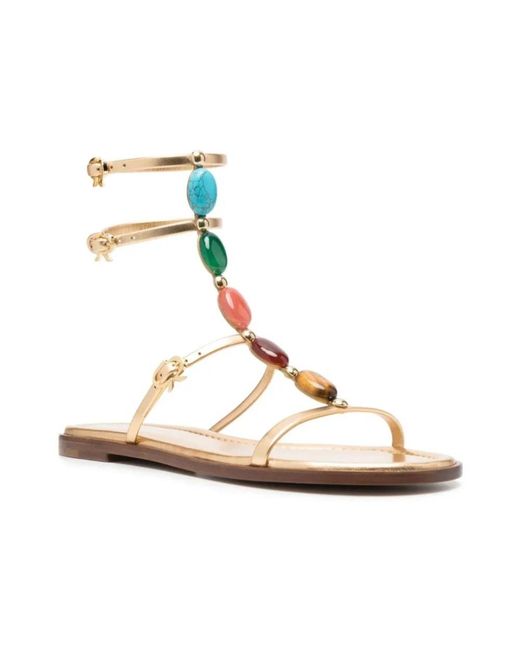 Gianvito Rossi Metallic Flat Sandals