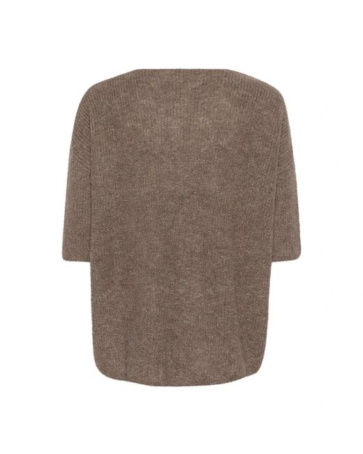 Soaked In Luxury Brown Round-Neck Knitwear