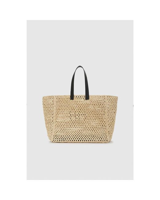 Anine Bing Metallic Strandtasche mit schwarzen riemen