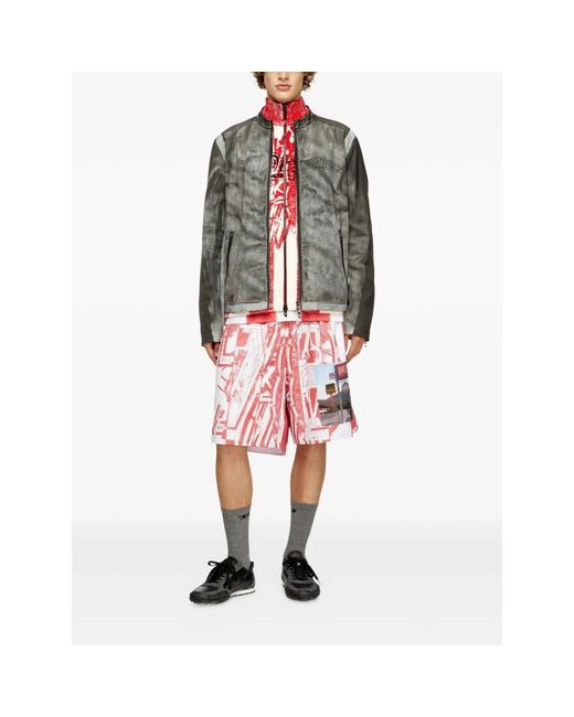 DIESEL Red Casual Shorts for men