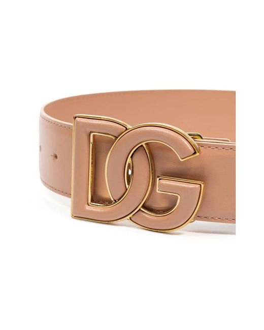 Dolce & Gabbana Natural Rosa Leder Gürtel