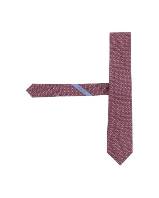 Ferragamo Seidenschal Mit Reitsportmotiv in Purple für Herren