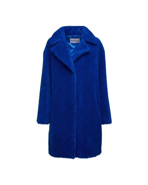 Stand Studio Blue Faux Fur & Shearling Jackets