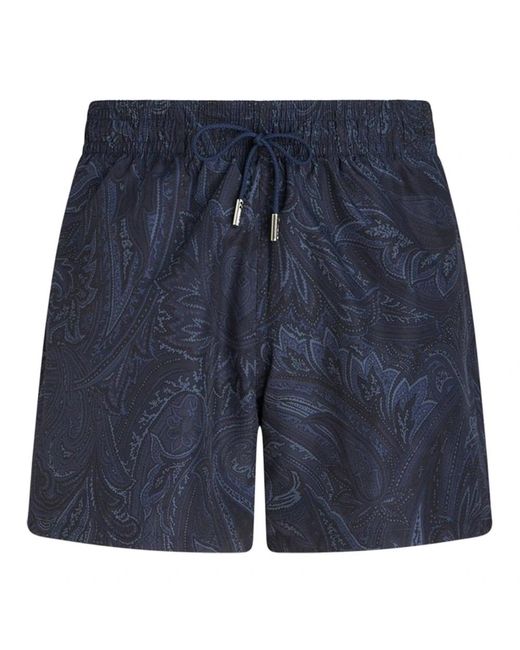 Etro Paisley Zwemshorts in het Blue voor heren