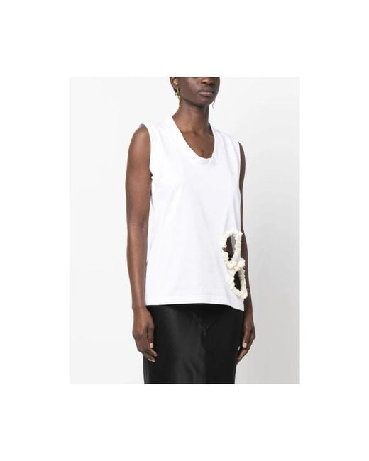 Calcaterra White Sleeveless Tops