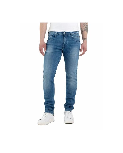 Replay Medium Straight Fit Jeans in het Blue voor heren