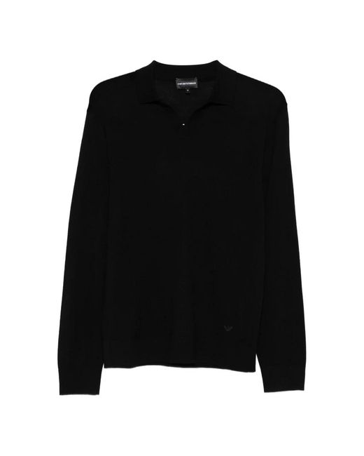 Emporio Armani Black Polo Shirts for men