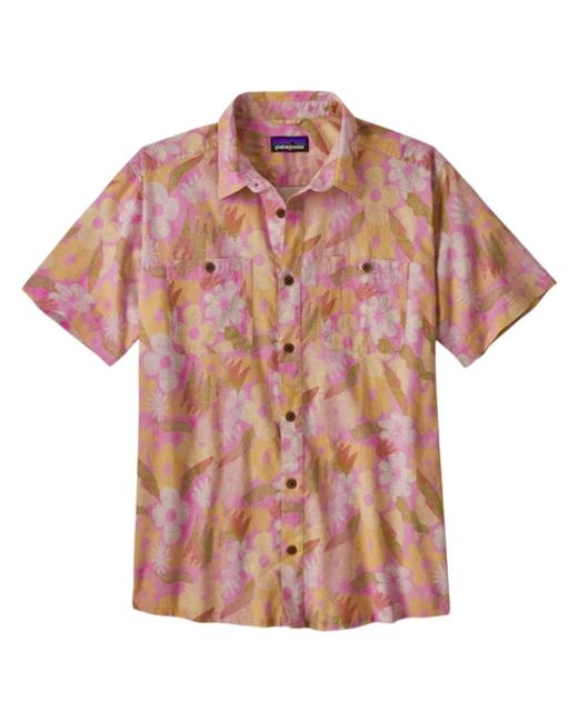 Patagonia Frühlings channeling shirt in milchweed mauve in Pink für Herren