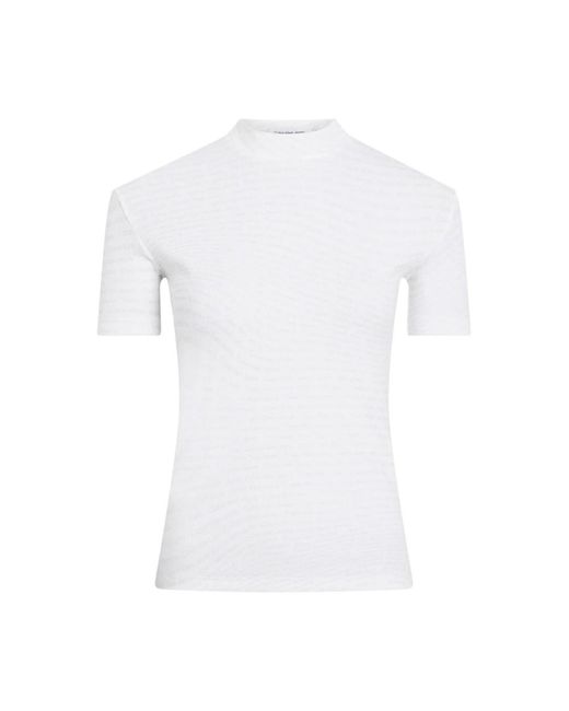 Calvin Klein White Baumwolle elasthan t-shirt