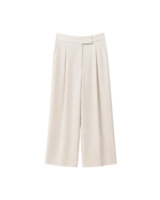 Eleventy Natural Wide Trousers