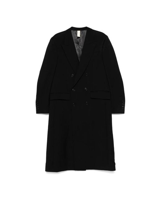 sunflower Black Double-Breasted Coats for men