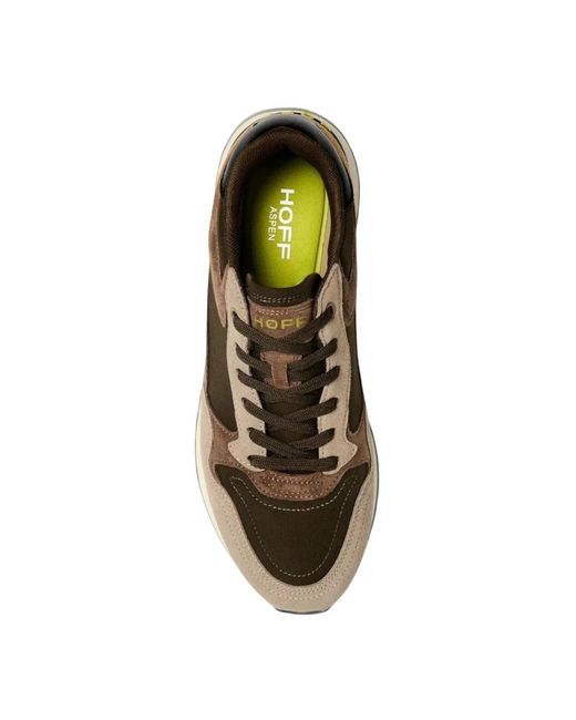 HOFF Schoenen ,Bruin ,Leer City Aspen Sneakers in het Brown voor heren