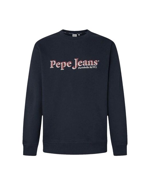 Pepe Jeans Minimalistischer baumwollpullover somers in Blue für Herren