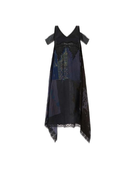 MARINE SERRE Blue Midi Dresses