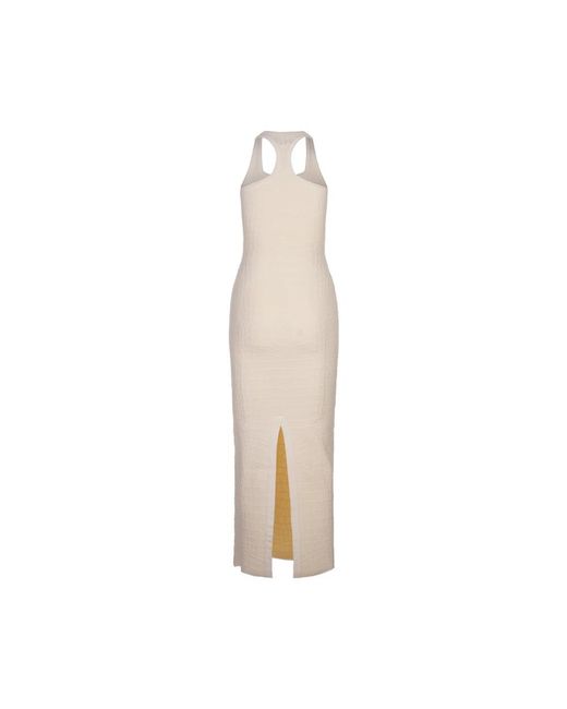 Jacquemus White Braune Kleider Mit Viskose Und Elastan