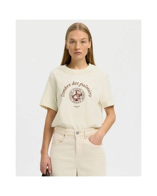 SELECTED Elisa Ss Tee in het Natural
