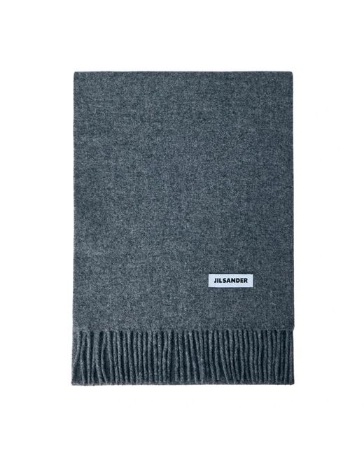 Jil Sander Blue Fransen-Wollschal
