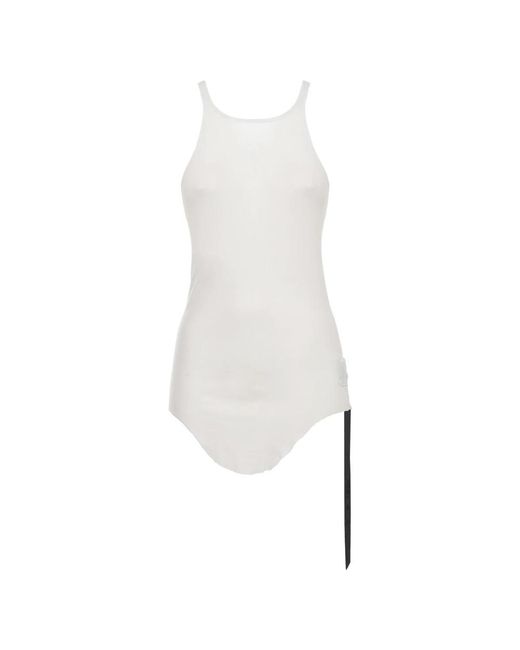 Rick Owens White Sleeveless Tops