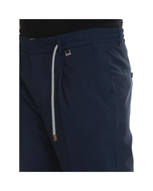 Paoloni Blue Slim-Fit Trousers for men