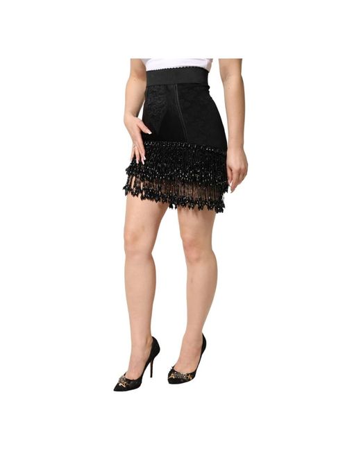 Dolce & Gabbana Black Short Skirts