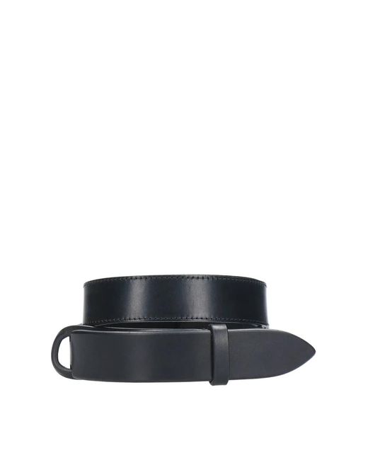 Orciani Accessoires ,Zwart ,Leer Zwarte Leren Riem Zonder Gesp in het Blue voor heren