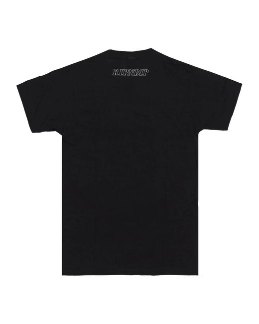 RIPNDIP Tops ,Zwart ,Katoen Zwarte Mannen Crew Neck T-Shirt in het Black voor heren