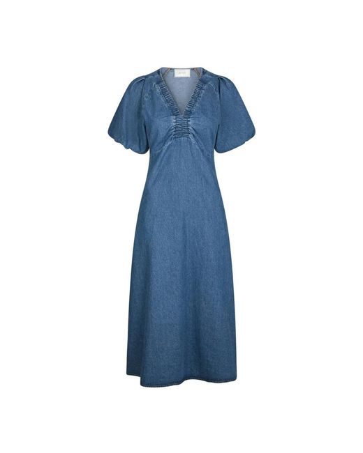 Neo Noir Blue Midi Dresses