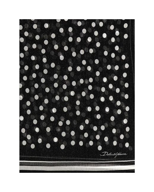 Dolce & Gabbana Black Silk Scarves