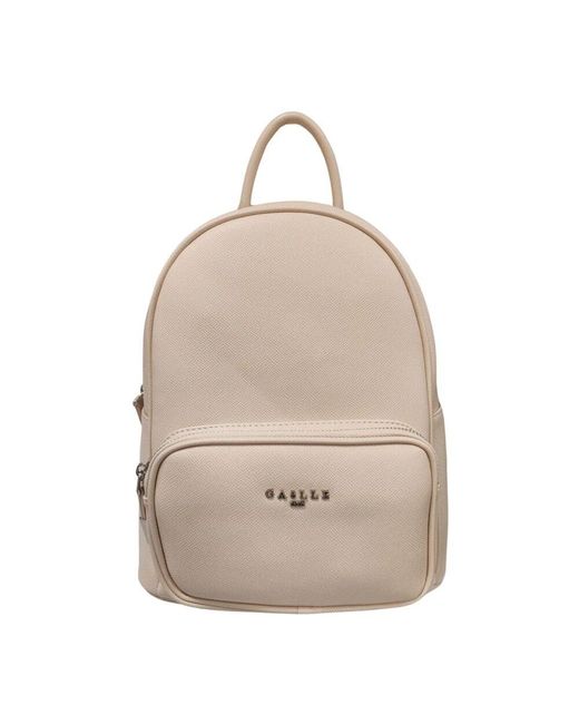 Gaelle Paris Natural Beiger Kunstleder-Reiserucksack